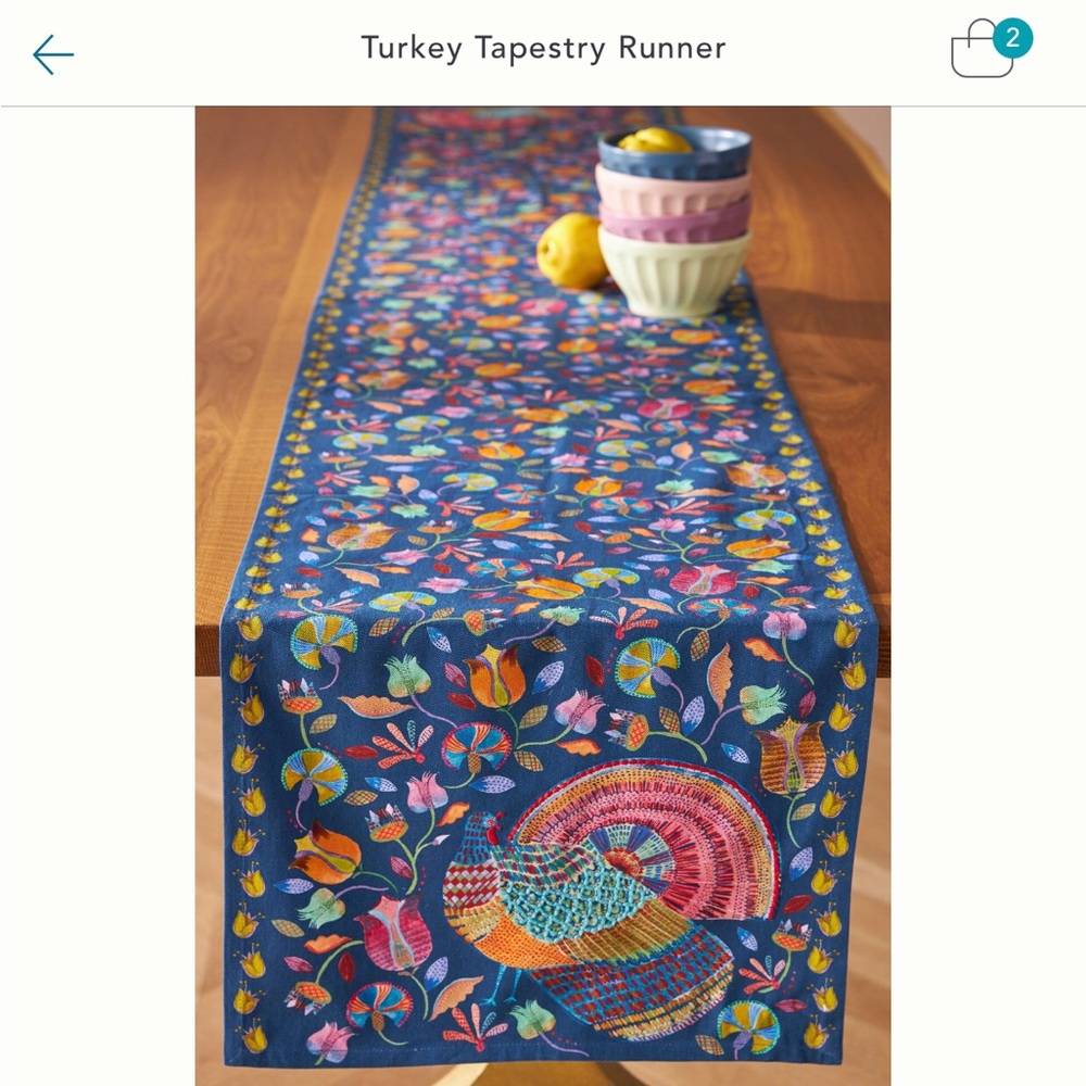 ISO Anthropologie Turkey Tapestry table runner